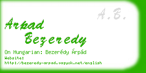 arpad bezeredy business card